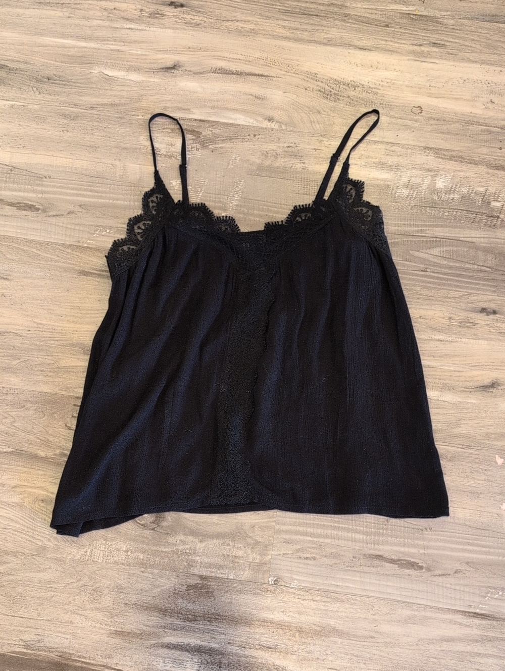 Shyanne Black Lace Trim Camisole Tank
